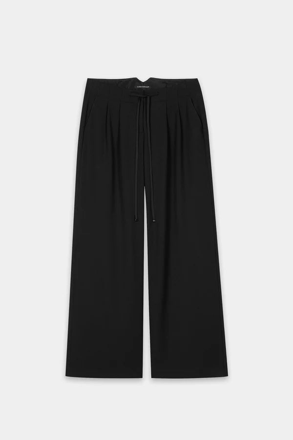 Luisa Cerano Black Wide Leg Trousers with Pleats 638864