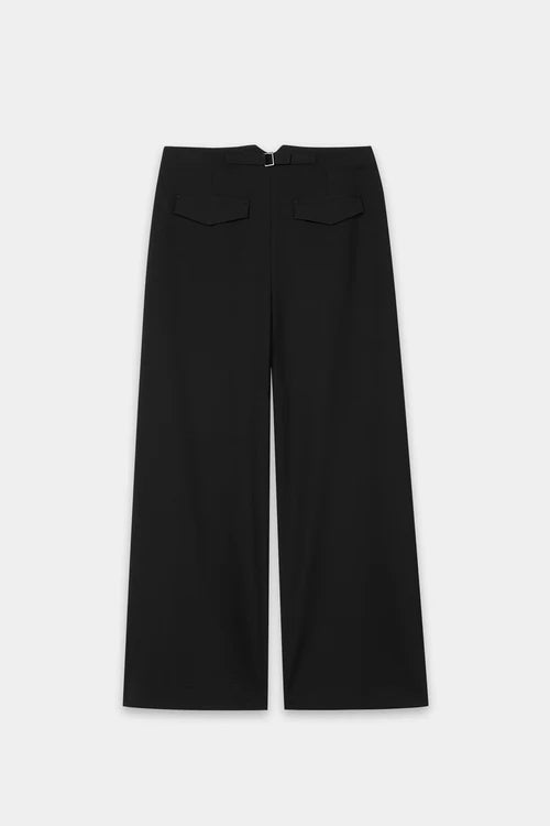 Luisa Cerano Black Wide Leg Trousers with Pleats 638864