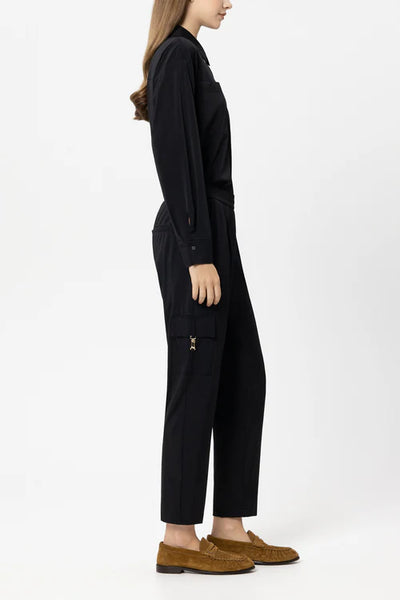 Luisa Cerano Black Softshell Tapered Leg Trousers 638869