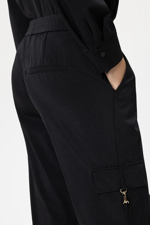 Luisa Cerano Black Softshell Tapered Leg Trousers 638869