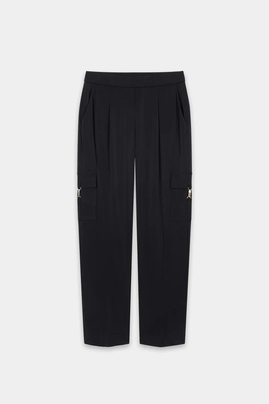 Luisa Cerano Black Softshell Tapered Leg Trousers 638869