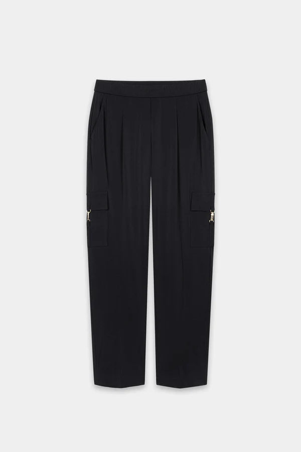 Luisa Cerano Black Softshell Tapered Leg Trousers 638869