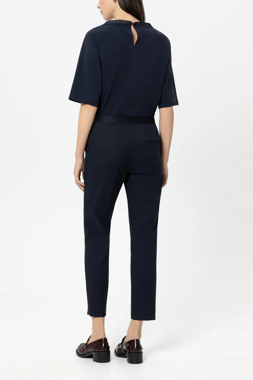 Luisa Cerano Navy Slim Tailored Gaberdine Trousers 638878