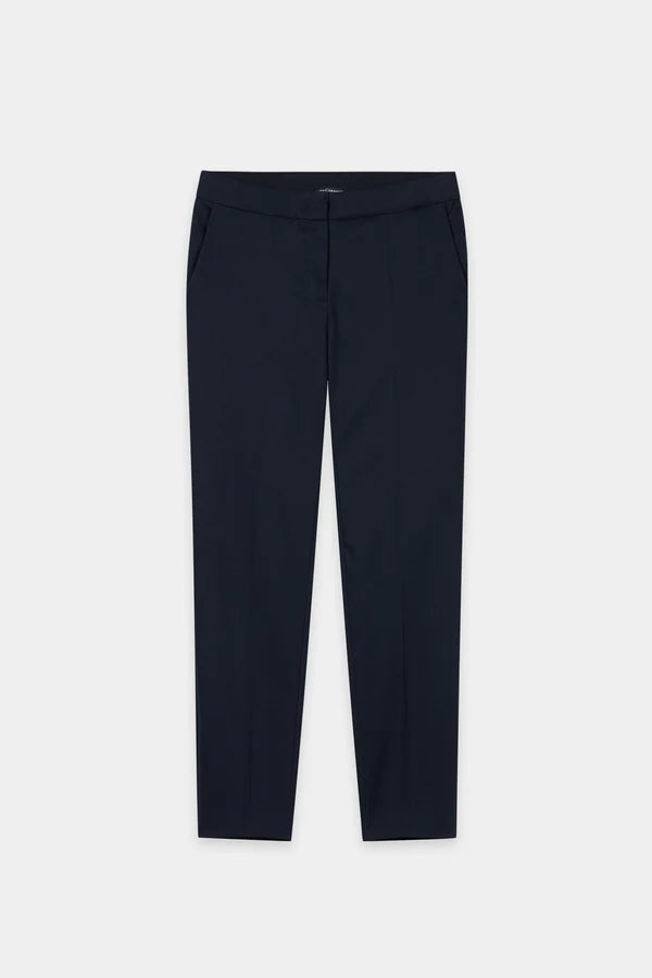 Luisa Cerano Navy Slim Tailored Gaberdine Trousers 638878