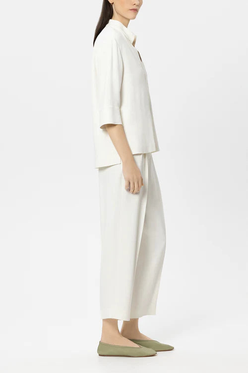 Luisa Cerano off-White Tapered Trousers with Pleat