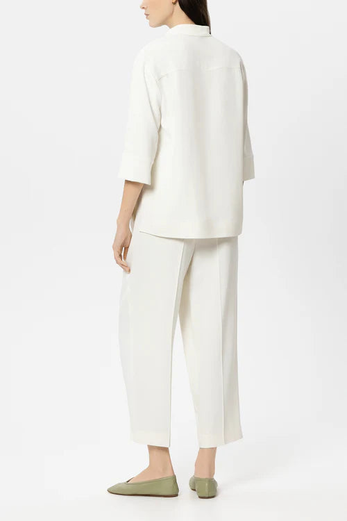 Luisa Cerano off-White Tapered Trousers with Pleat