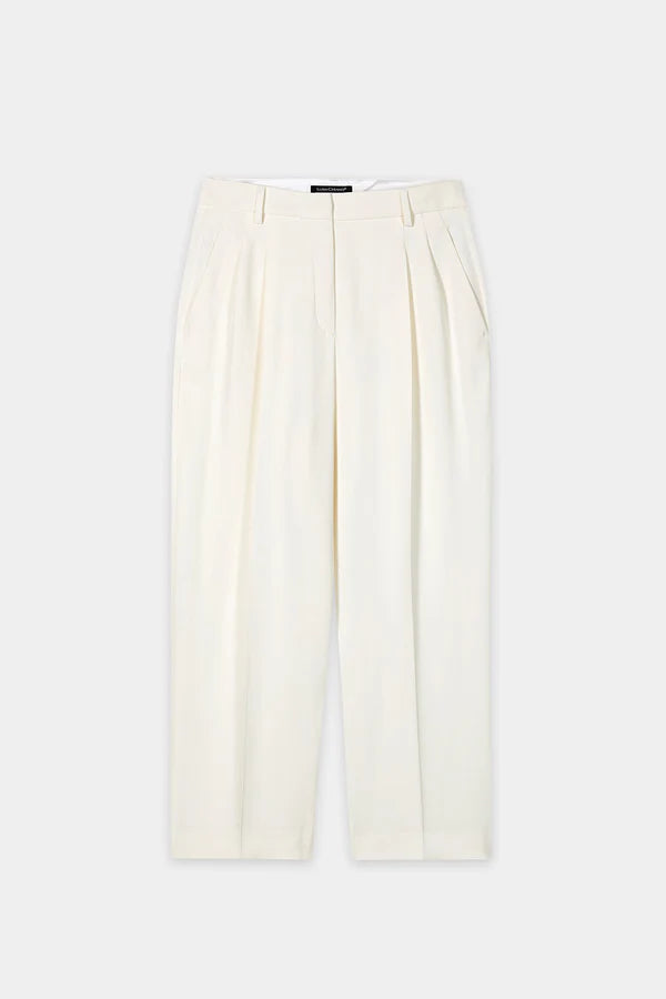 Luisa Cerano off-White Tapered Trousers with Pleat