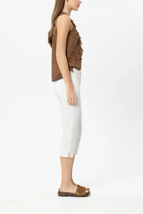 Luisa Cerano White Skinny Capri Denim Jeans 638897