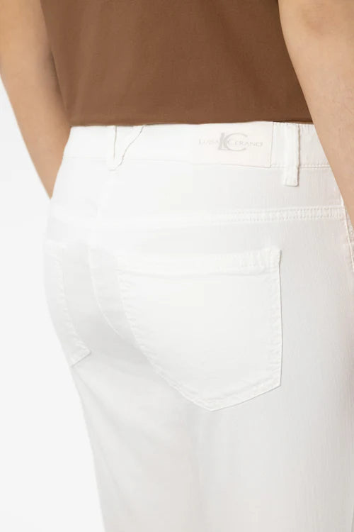 Luisa Cerano White Skinny Capri Denim Jeans 638897