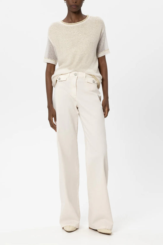 Luisa Cerano Milk Wide Leg Coloured Denim Jeans with Stretch 638900