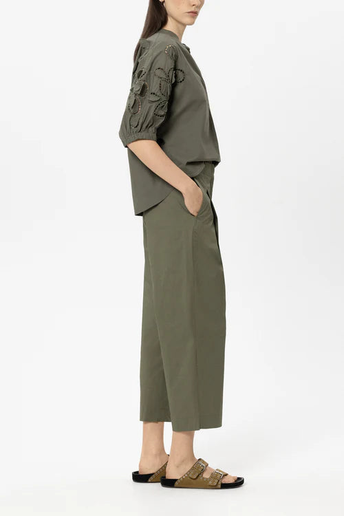 Luisa Cerano Khaki Gabardine Tapered Trousers