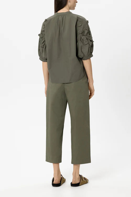 Luisa Cerano Khaki Gabardine Tapered Trousers