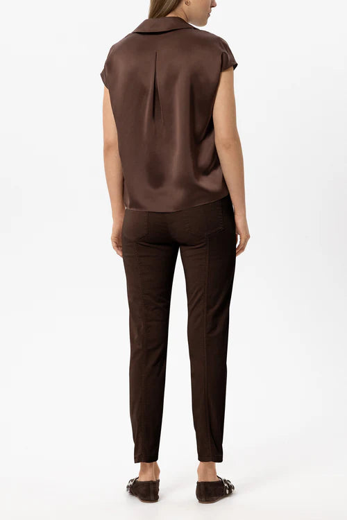 Luisa Cerano Maroon High-Stretch Colour Denim