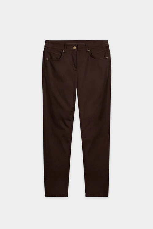 Luisa Cerano Maroon High-Stretch Colour Denim