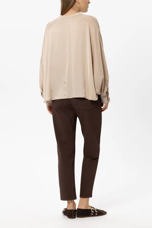Luisa Cerano Maroon Chino Style Coloured Denim Trousers