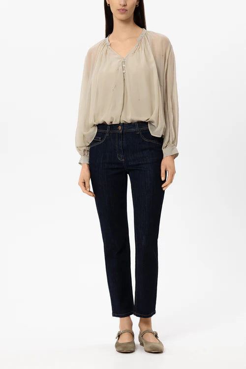 Luisa Cerano Dark Denim Slim Straight Leg Jeans