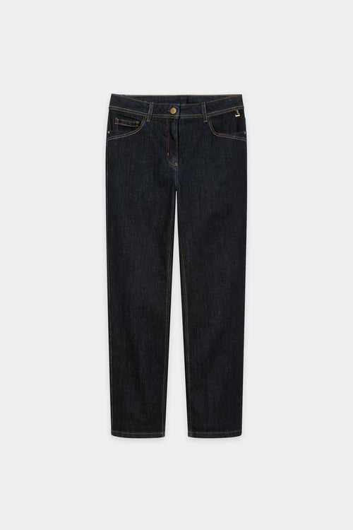 Luisa Cerano Dark Denim Slim Straight Leg Jeans