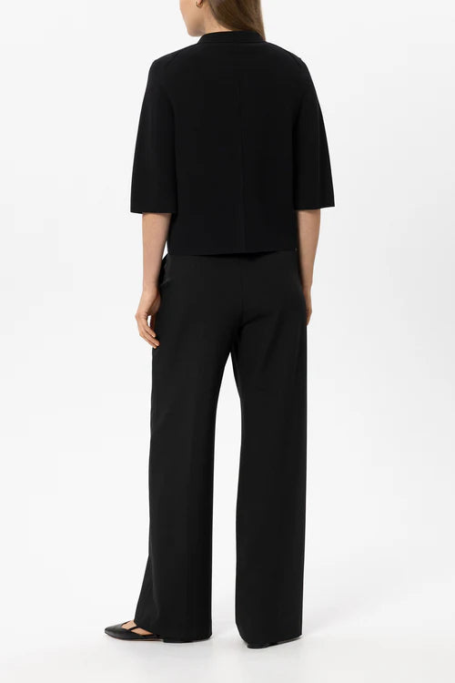 Luisa Cerano Black Wide-Leg Trousers with Pleats 648913