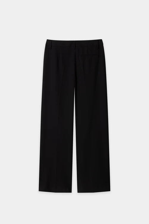Luisa Cerano Black Wide-Leg Trousers with Pleats 648913