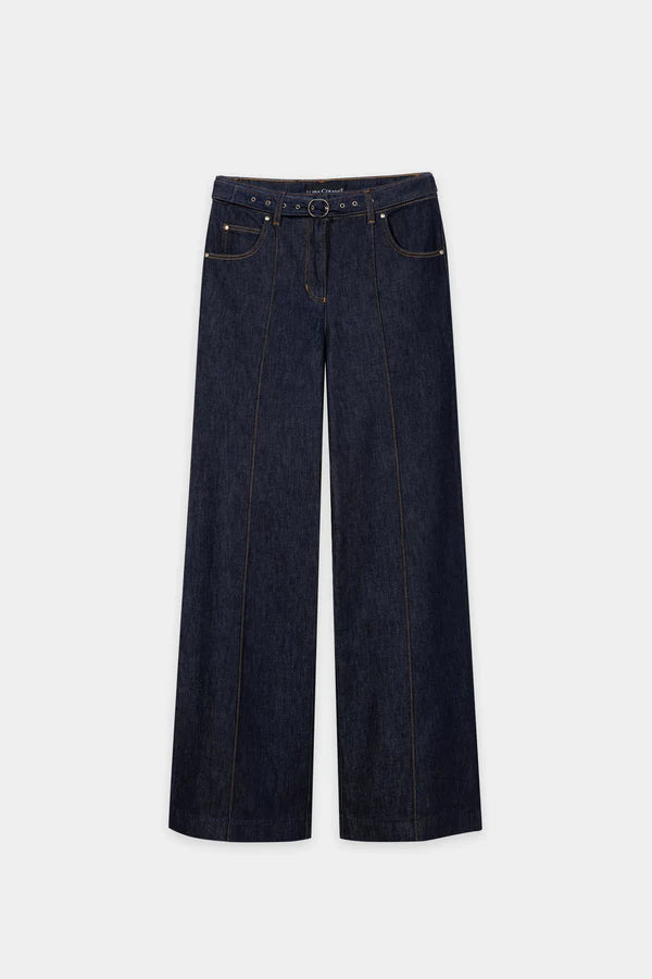Luisa Cerano Authentic Dark Denim Flared Jeans
