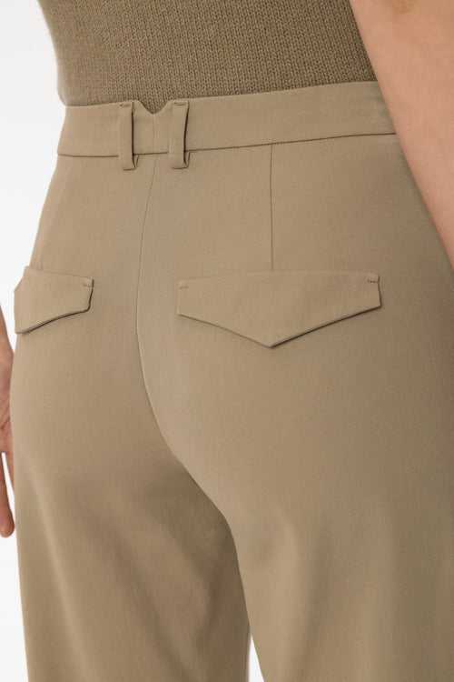 Luisa Cerano Sage Cotton Barrel-Leg Trousers