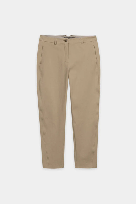 Luisa Cerano Sage Cotton Barrel-Leg Trousers