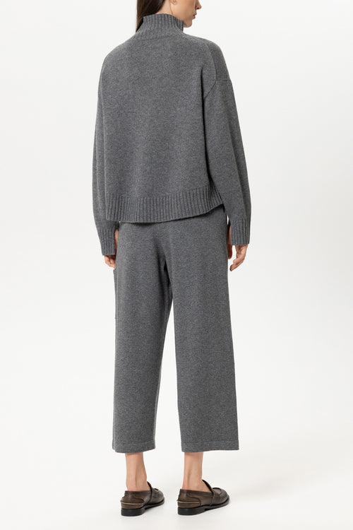 Luisa Cerano Grey Wide Leg Cropped Cargo Trousers