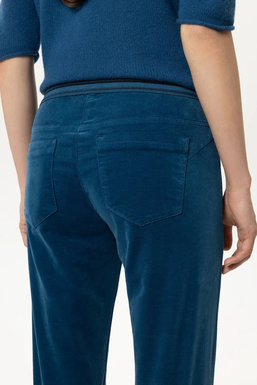 Luisa Cerano Sapphire Skinny Leg Velvet Trousers
