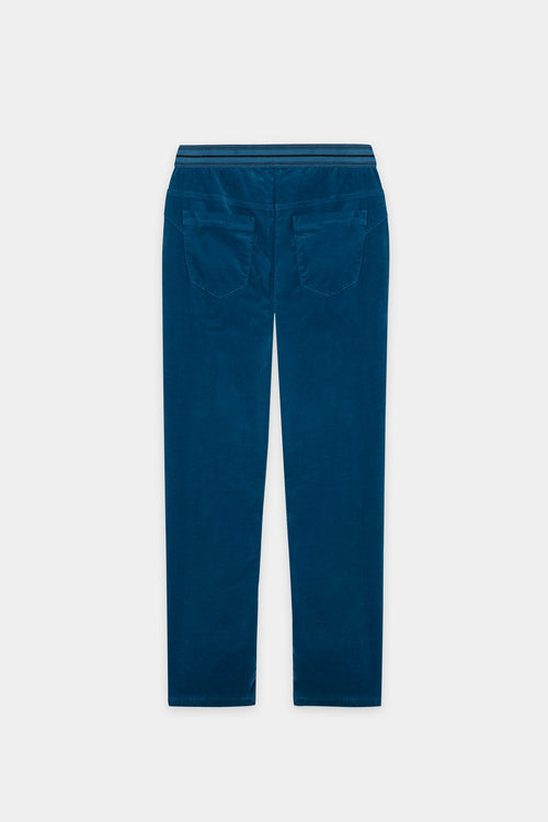 Luisa Cerano Sapphire Skinny Leg Velvet Trousers