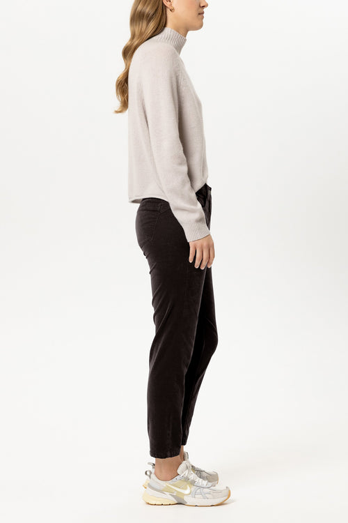 Luisa Cerano Truffle Slim Leg Velvet Trousers