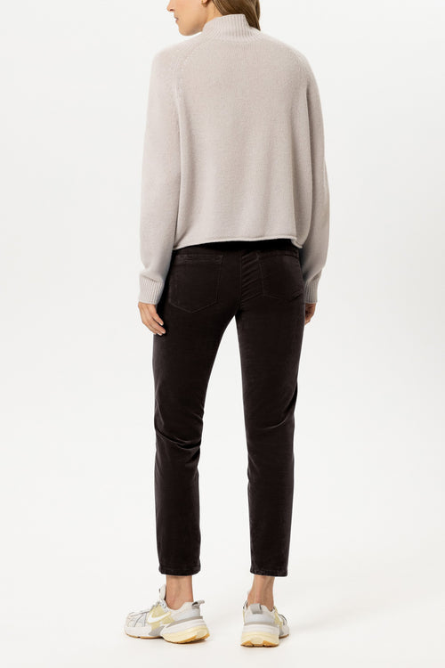Luisa Cerano Truffle Slim Leg Velvet Trousers