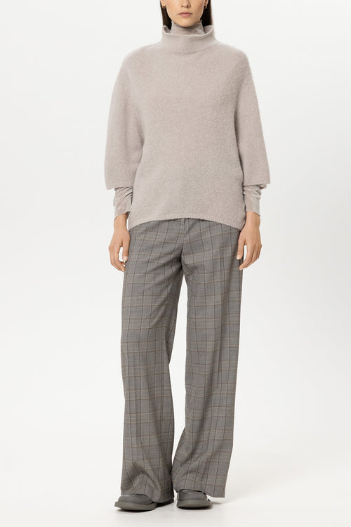 Luisa Cerano Heather Checked Wide-Leg Trousers