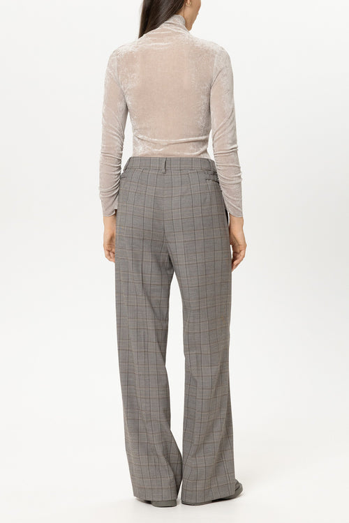 Luisa Cerano Heather Checked Wide-Leg Trousers