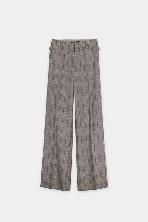 Luisa Cerano Heather Checked Wide-Leg Trousers