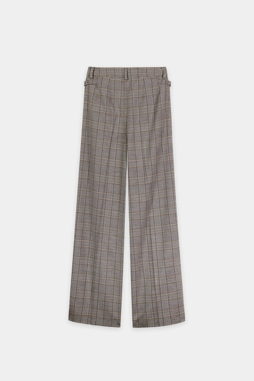 Luisa Cerano Heather Checked Wide-Leg Trousers