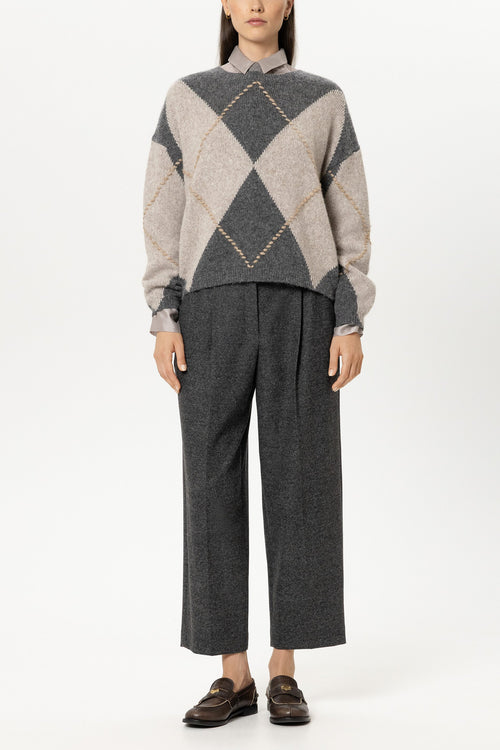 Luisa Cerano Anthracite Tapered Cropped Trousers