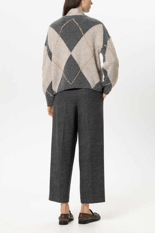 Luisa Cerano Anthracite Tapered Cropped Trousers