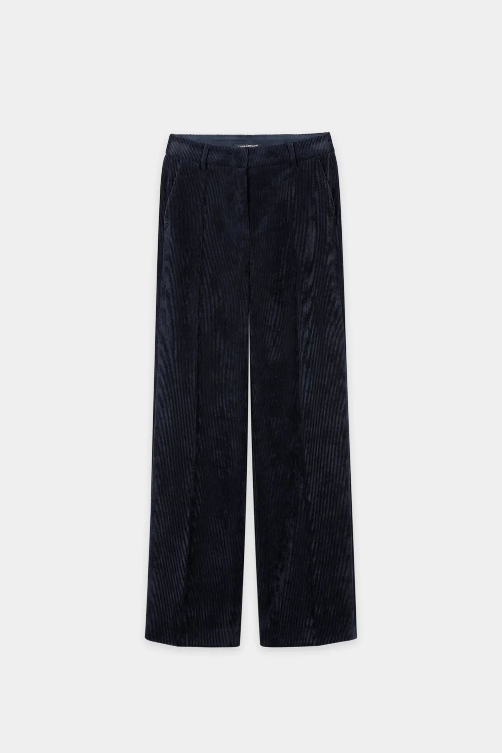 Luisa Cerano Navy Corduroy Wide-Leg Trousers