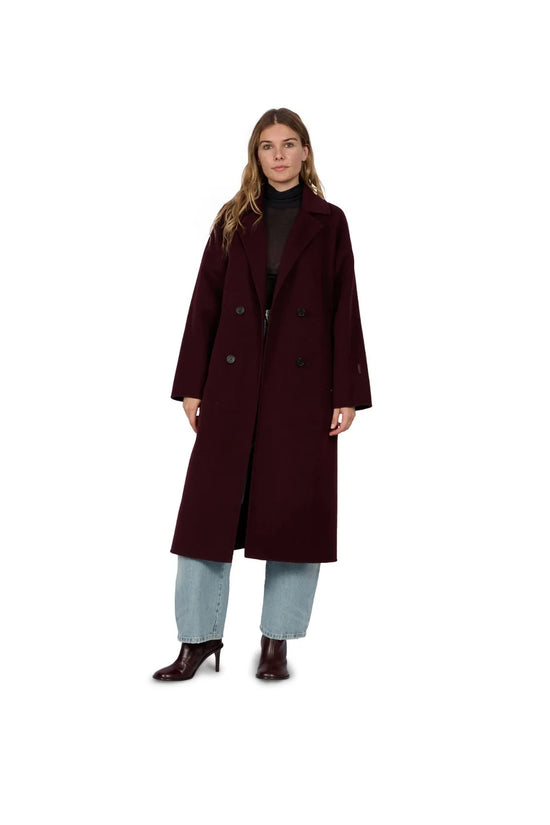 Oakwood Port Oversized Double Breasted Wool Blend Coat 
