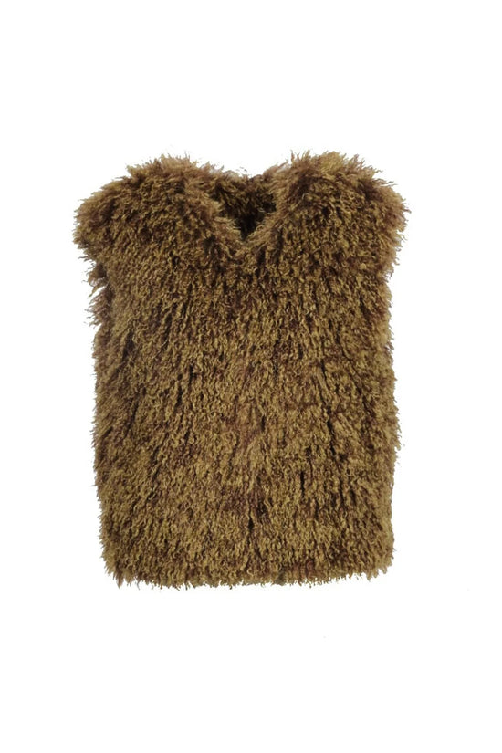 Oakwood Bronze Faux Fur Sleeveless Gilet
