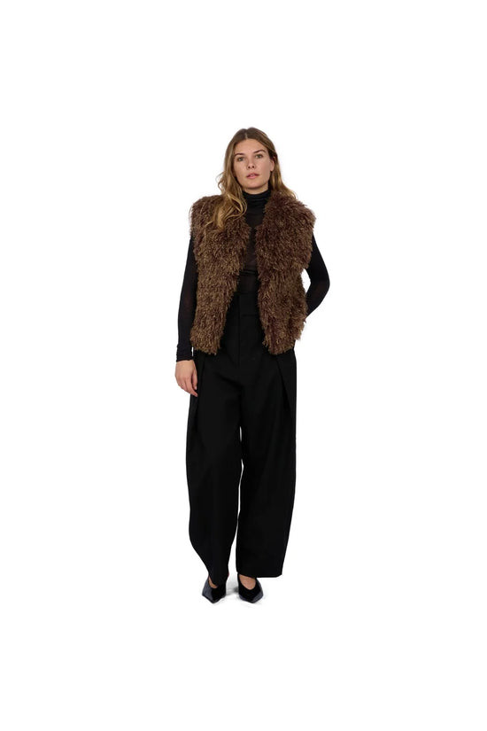 Oakwood Bronze Faux Fur Sleeveless Gilet