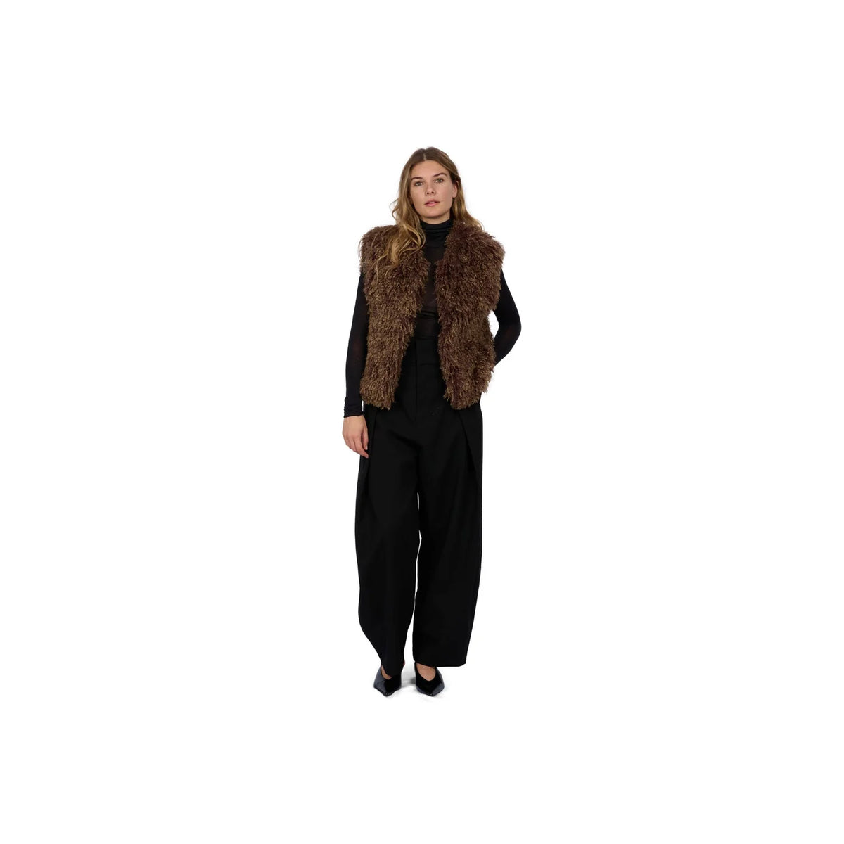 Oakwood Bronze Faux Fur Sleeveless Gilet