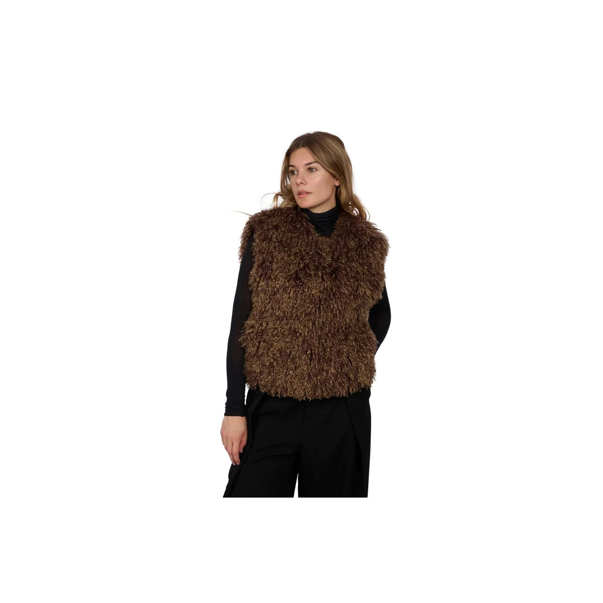 Oakwood Bronze Faux Fur Sleeveless Gilet