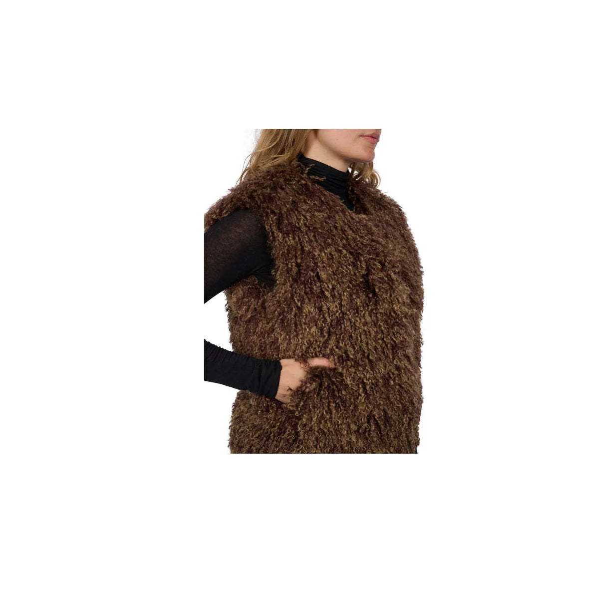 Oakwood Bronze Faux Fur Sleeveless Gilet
