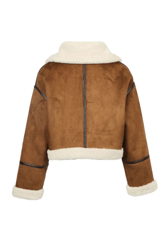 Oakwood Light Brown Faux Suede Aviator Jacket 