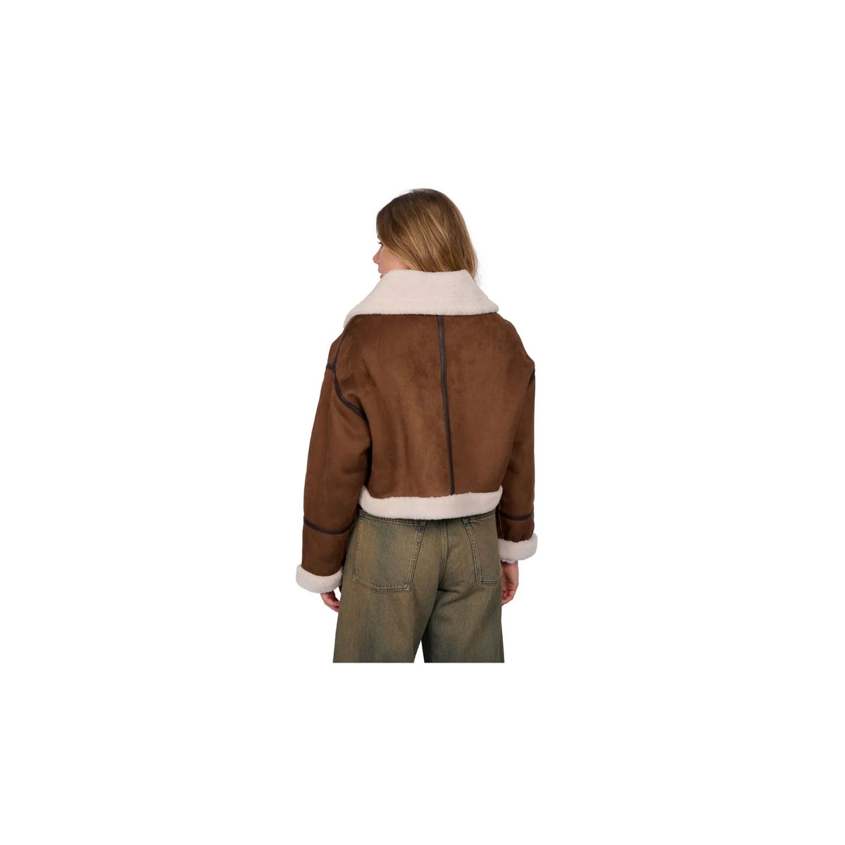 Oakwood Light Brown Faux Suede Aviator Jacket 