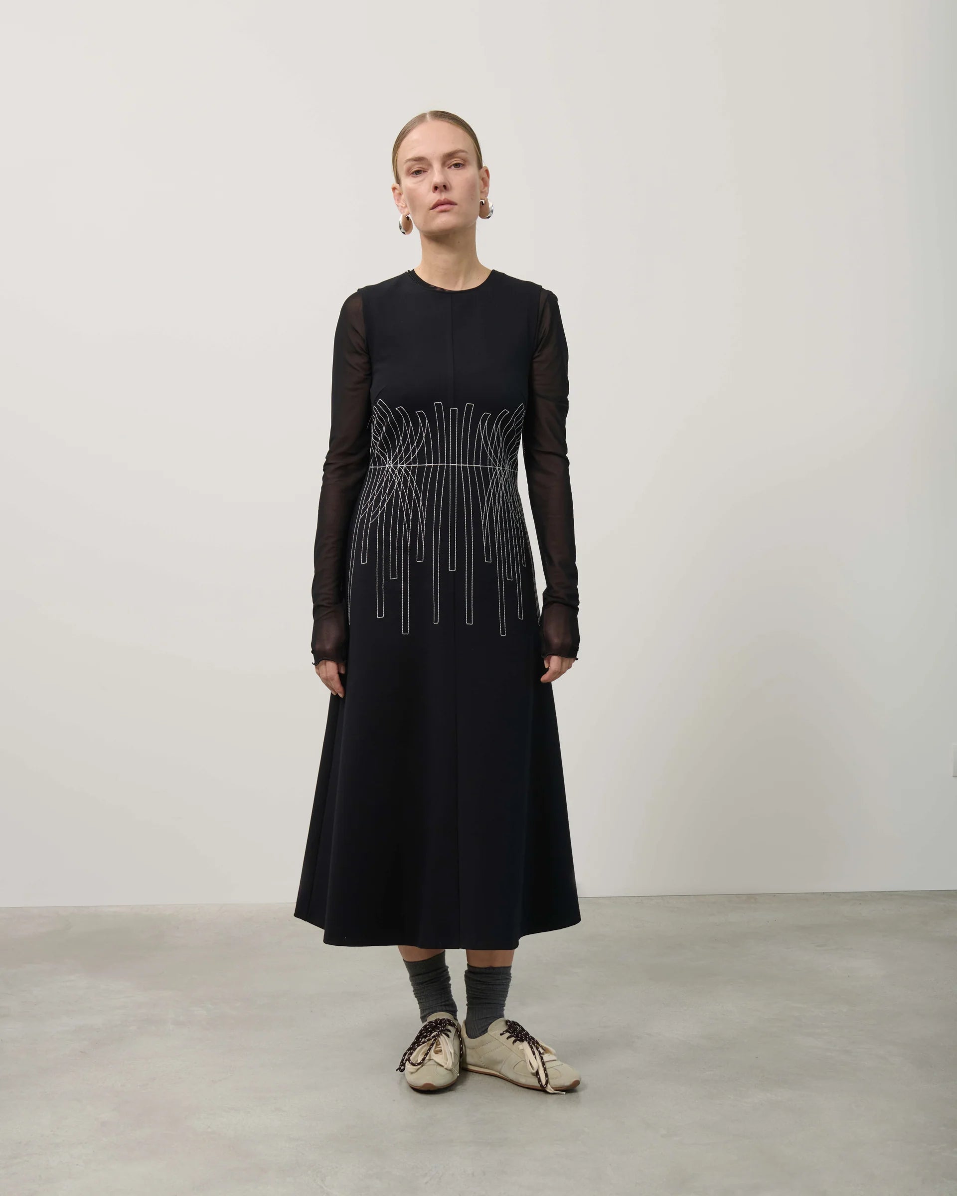 Beatrice b sleeveless embroidered dress