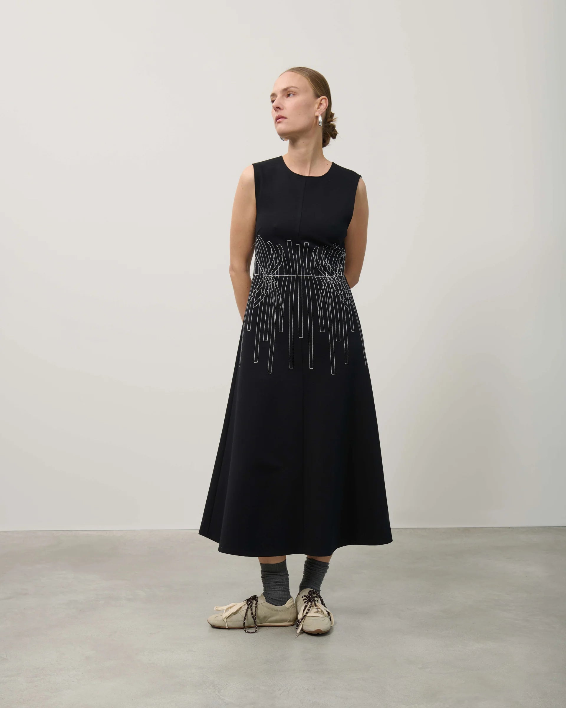 Beatrice b sleeveless embroidered dress