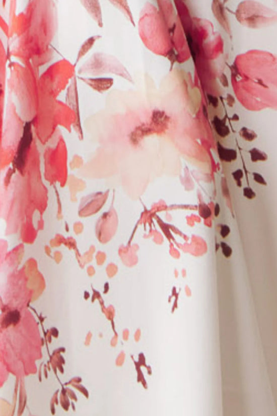 John Charles Sunset Floral Print Asymmetric Hem Crepe Dress