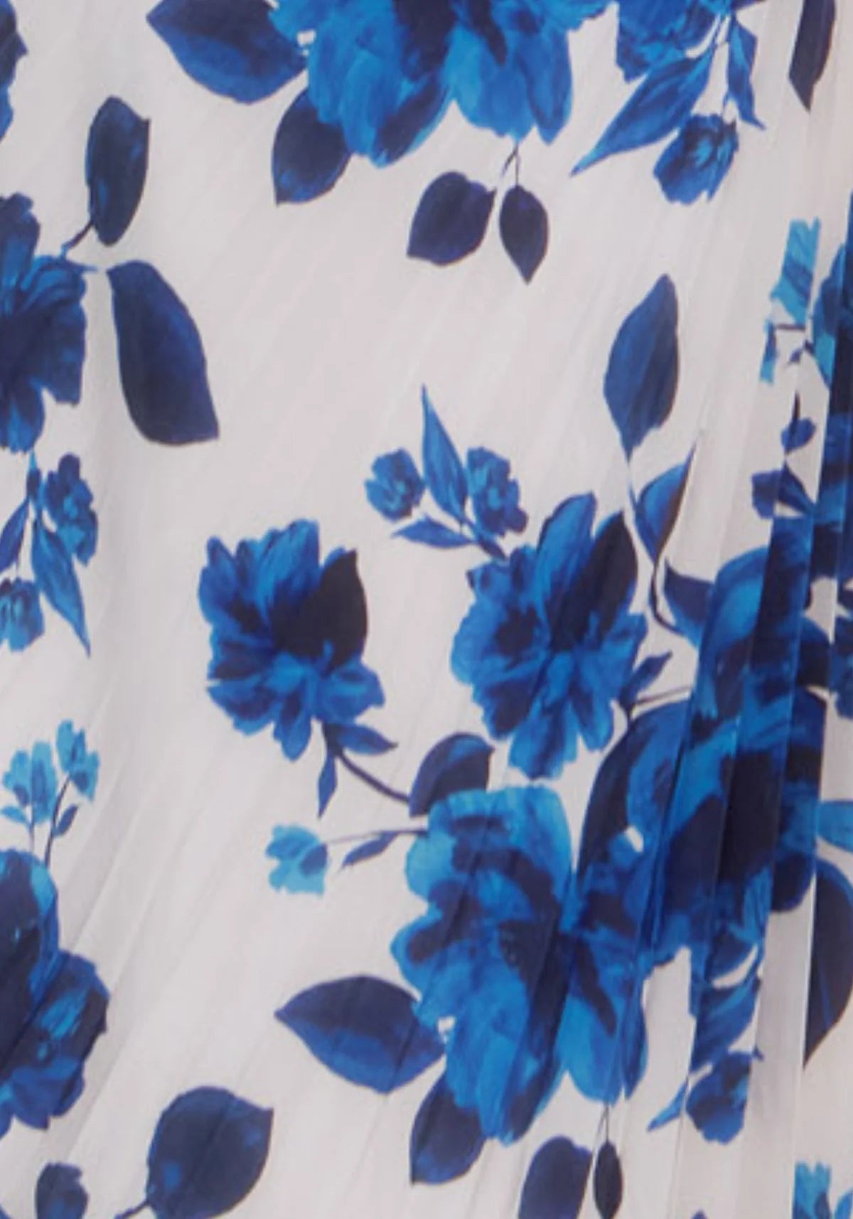 John Charles Blue Carnation Print Crepe Midi Dress